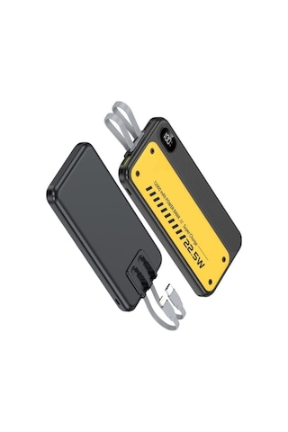 10000 Mah Hızlı Şarj Özellikli Aynı Anda 4 Cihazı Şarj Edebilen Powerbank Siyah