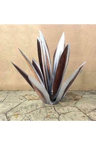Trendooze Homyl Gümüş Agave Yapay Yılan Bitki, 35cm, Modern Dekor