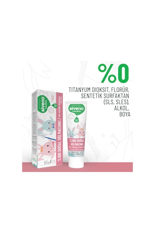 Siveno %100 Doğal Diş Macunu Bebek - Çocuk İçin Karışık Meyve Aromalı Florürsüz 50 ml