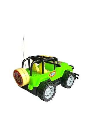 Çocuk Safari Arazi Aracı Uzaktan Kumandalı Yarım Fonksiyon Ileri Geri Oyuncak Jeep Jip Araba - Yeşil