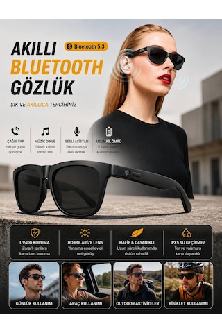 Qstar F06 Akıllı Sporcu Güneş Gözlüğü Bluetooth Hoparlörlü Ve Dayanıklı Tasarım