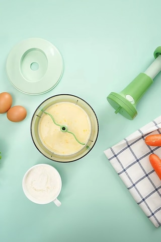 Thentech El İle Basmalı Rondo Taşınabilir Kamp Park Tatillerde Kullanılabilir Pratik El Rondosu El Blender Yeşil