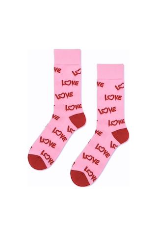 Carnaval Socks Love Yazılı Sevgililer Günü Temalı Pembe Soket Çorap 2000386