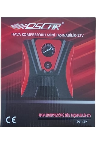 Oscar 12V Çakmaklık Girişli Oto Kompresör Hava Pompası