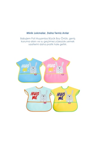 Babyjem Poli Muşamba Büyük Mama Önlüğü Mavi