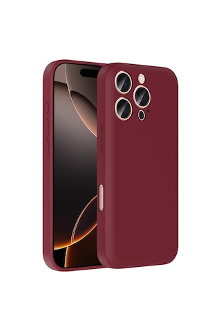 Apple Uyumlu iPhone 16 Pro Max Kılıf Kamera Korumalı Kartlık Hazneli Zore Vitra Kapak Mürdüm