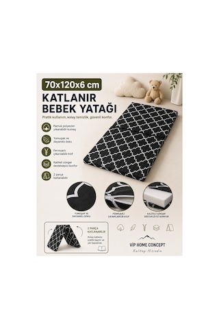 Katlanır Çocuk Yatağı Sünger Yer Yatağı Oyun Minderi Taşınabilir 70x120x6 Cm-karaçatı 70 x 120 CM