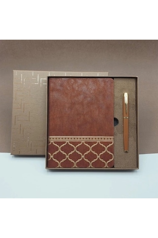 Öğretmenler Günü Hediyesi Kutulu Deri Defter Kalem Seti 65407598