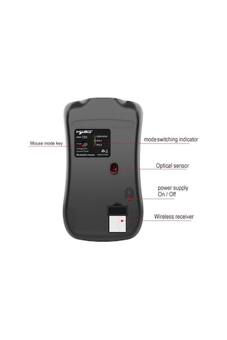 Dancemonkey Hxsj T23 Kablosuz Optik Fare - 1600dpi, 4 Butonlu, 10m Menzil, 400mah Pil, Windows/mac Uyumlu, Siyah Optik Optik