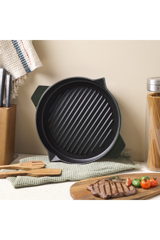 Aryıldız Duo Cast Bombe Grill Tava Fesleğen 30 Cm Renkli