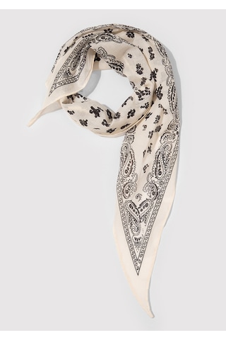 Mavi - Baskılı Bandana 1913902-34523 Beyaz - Siyah