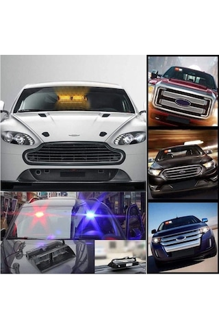 Drstuningistanbul Flaş Led Çakarlı 16W Kırmızı-Mavi 8 Fonksiyonlu / Lapa176