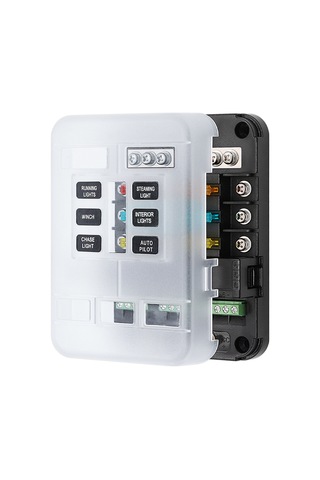 6 Yollu Sigorta Bloğu 6 Devre Sigorta Kutusu Tutucu Siyah