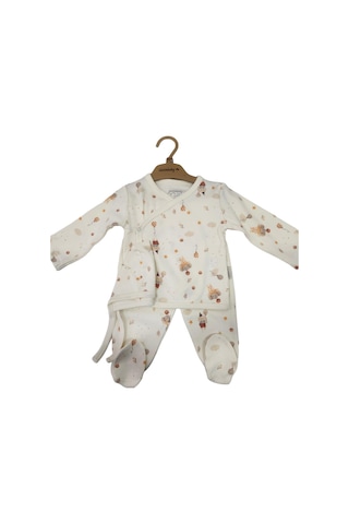 Ciccim Baby 3lü Takım Balonlu Fil Desenli Naturel-11108 Ekru
