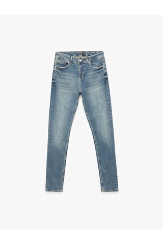 Koton Normal Bel Skinny Fit Jean Pantolon - Michael Jean Orta İndigo 6wam40104nd İndigo
