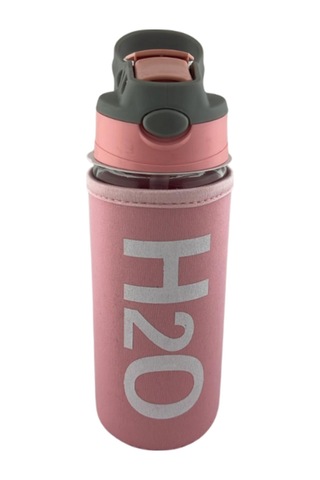 H2o Kılıflı Pipetli Cam Matara 500 Ml Pembe