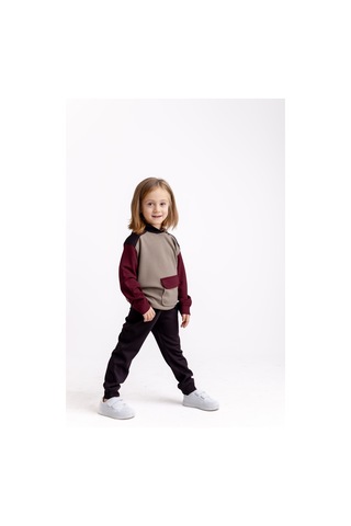 Oliventhekid Kahverengi Üç Renkli Modal Unisex Çocuk Takım Kahverengi