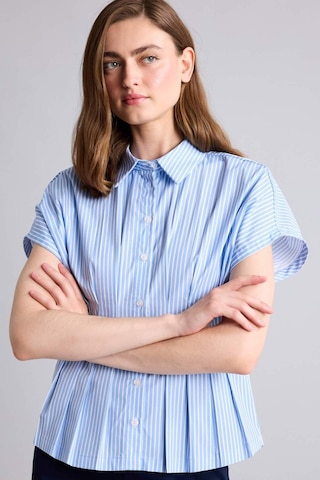 Defacto Fıtted Çizgili Poplin Kısa Kollu Mavi Gömlek H7941ax26smbe552 Mavi-be552