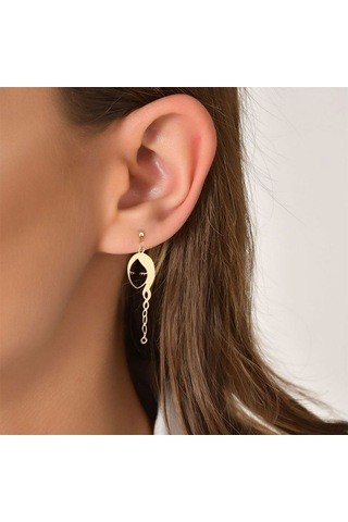 14 Ayar Altın Örgü Saçlı Kız Küpe