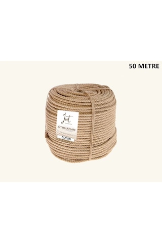 Jütburada Jüt Halat 6 Mm 50 Metre Hasır Dekor Süsleme İp