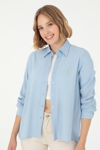 U.s. Polo Assn. Kadın Açık Mavi Gömlek Desenli 50297121-vr003 Açık Mavi