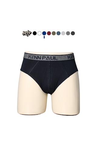 Kp Erkek Düz Pamuklu Lacivert Boxer Slip Boxer Lacivert