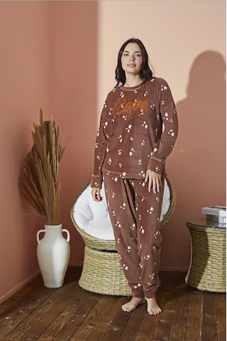 Eliz 8890-3 Ultrasoft Love Yazılı Kadın Pijama Takımı Çok Renkli