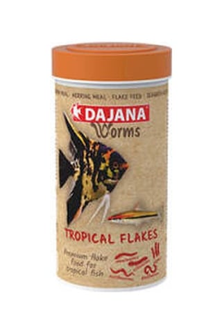 Dajana Worms Tropical Flakes Akvaryum Balık Yemi 250 Ml
