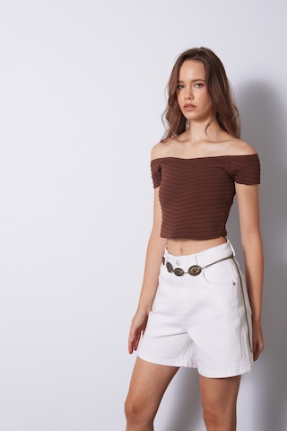 Triko Korse Top Kahve