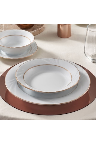 Güral Soprano 6 Adet 23 Cm Çukur Yemek Tabağı Mat Gold