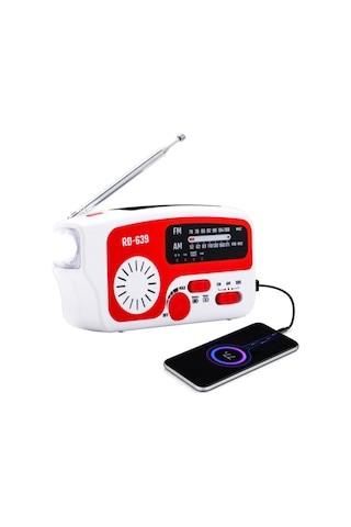 Springsun Siyah Akıllı Acil Radyo: Güneş/saçak Şarjlı, Am/fm Radyo, Led Fener Ve Cep Telefonu Şarj Cihazı