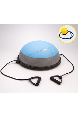 Evapera Modern Uluslararası Standartlarda Çift Renkli Denge Mobilite Pilates Bosu Ball Aleti Topu 58cm Gri-mavi