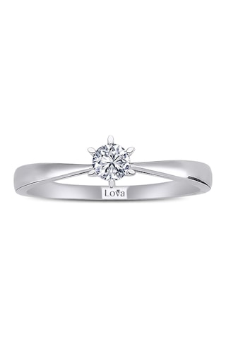 Lova D Renk 0,21 Karat Pırlanta Tektaş Yüzük - 1020090