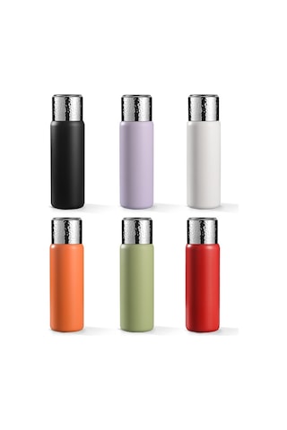 316 Paslanmaz Çelik Çay Filtreli Dövülmüş Kapaklı Termos Kahve Fincanı, Boyut: 430ml Siyah