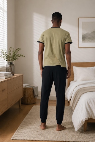 Kapbirtane Arcan Erkek Bisiklet Yaka Kısa Kollu Manşetli Paça Pijama Takımı 65002h - 1 Adet Haki
