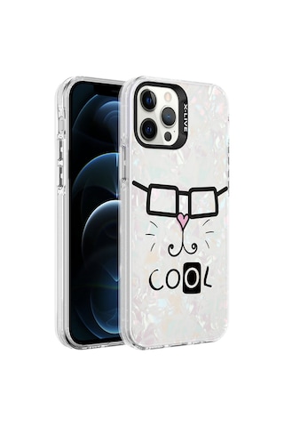 Apple Uyumlu iPhone 12 Pro Max Uyumlu Mermer Desenli Zore Marbello Kılıf-beyaz Beyaz -