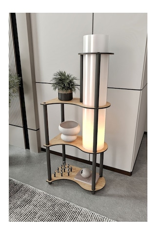 Ravilo Estilo Dor Dekoratif Raflı Lambader Meşe
