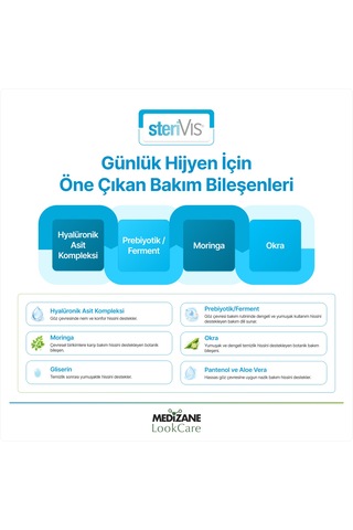 Medizane Lookcare Sterivıs Hassas Göz Temizleme Mendili 10lu