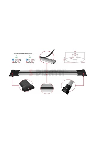 S-dizayn Citroen Berlingo 2 2008-2018 Fly Model Gri Ara Atkı A+kalite
