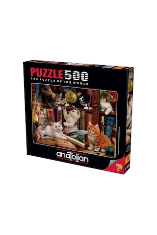 Anatolian 500 Parçalık Puzzle - Kediler ve Kitaplar 3618