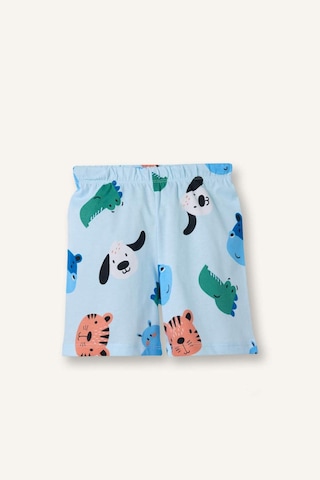Defacto Hayvan Baskılı 2li Pijama Açık Mavi Takımı Erkek Bebek H7902a526hsbe440 Mavi-be440