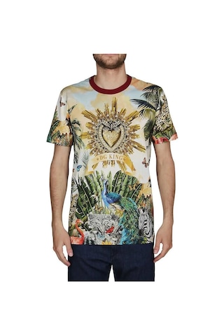 Dolce & Gabbana Dolce&Gabbana Reggello Outlet Jungle Print T-shirt G8KBATHH7YP Çok Renkli