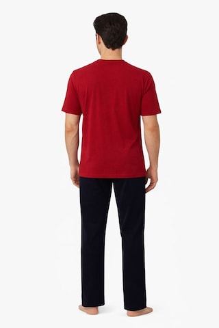 Gk Luxury & Fashıon Sude Erkek Pijama Takımı Kısa Kollu Alt Uzun - A300-05 Ve A301-1173-1 %100 Koton Bordo