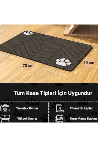 Matgo Pati Parke Desenli Kahverengi Beslenme Matı Mama Paspası 50 x 70 CM