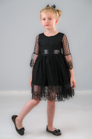 Mnk Baby & Kids Dream Luxury Dantel Kız Çocuk Elbise Mnk0327 Siyah