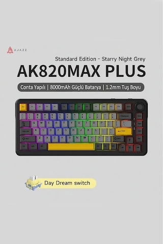 Ak820 Max Plus-hot-swap-dinamik Rgb Mekanik Oyun Klavyesi Day Dream Switch - Siyah