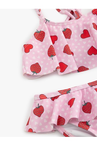 Koton Kalp Ve Çilek Desenli Fırfırlı Bikini Seti Pembe Desenli 5skg00017mm Pembe Desenli Pembe
