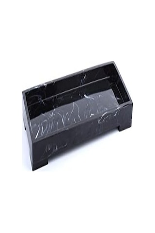 Geeksen Siyah Reçine Dekoratif Tabak - Banyo Dolap Masaüstü Organizer - Anahtarlık Parfüm Bitki Tutucu Siyah