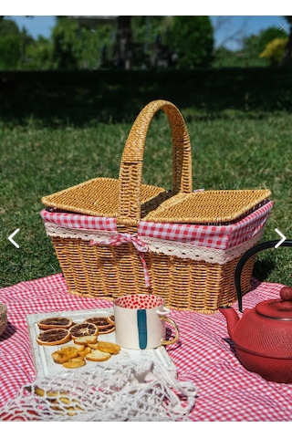 Sepetçibaba Adelya - Piknik Sepeti Plastik Hasır Görüümlü - Frs20