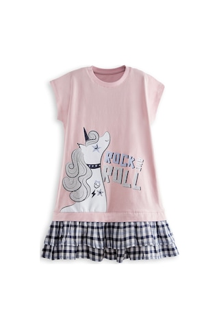 Unicorn Rock Kız Çocuk Ekose Elbise